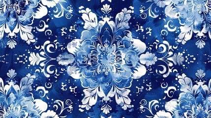 cobalt blue seamless pattern wallpaper