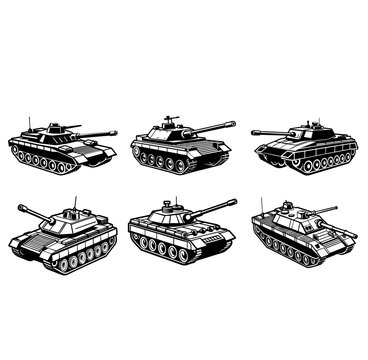 Military tank silhouette vector
