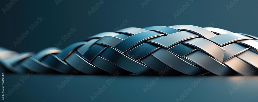 Poster mosaic abstract background concept. close-up of a braided metallic rope showcasing intricate craftsm