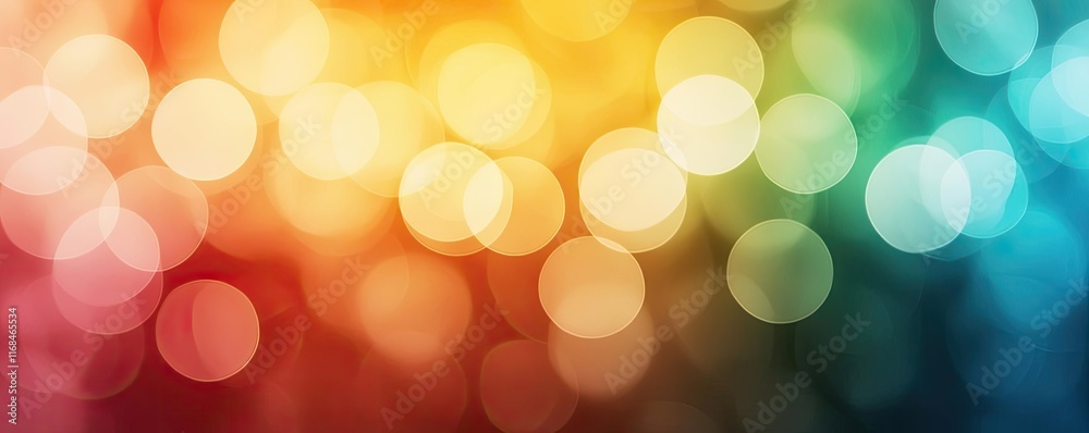 Poster Rainbow abstract background concept. A vibrant abstract background with colorful bokeh lights for artistic designs.