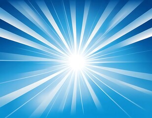Fototapeta premium Abstract Blue Rays of Light Radiating from Center