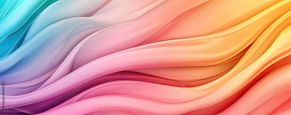 Aufkleber Rainbow abstract background concept. A colorful abstract wave pattern with smooth gradients and vibrant hues.