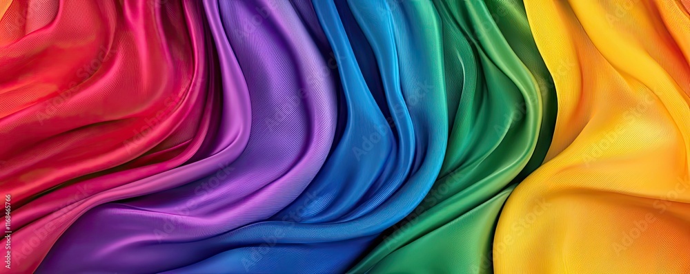 Poster rainbow abstract background concept. vibrant fabric texture showcasing colorful silk for artistic de