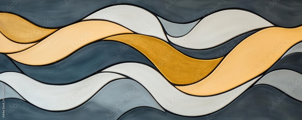 Poster Mosaic abstract background concept. Abstract waves in soft colors create a soothing and modern artwork for any space.