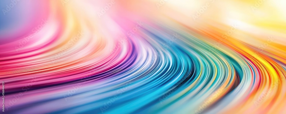 Poster Rainbow abstract background concept. Vibrant abstract waves showcasing a blend of colors and fluid motion.