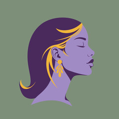 Stylized Flat Color Portraits Modern Minimalist Profiles for Branding and Design.
