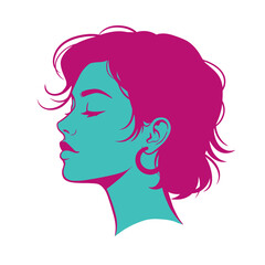 Stylized Flat Color Portraits Modern Minimalist Profiles for Branding and Design.

