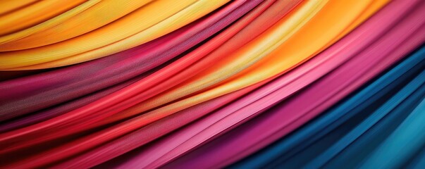 Rainbow abstract background concept. A vibrant display of colorful fabric waves showcasing texture and depth.