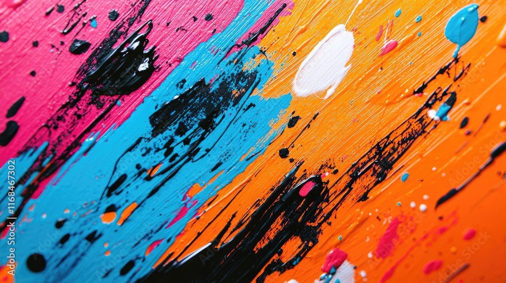 Aufkleber Ink abstract background idea. Vibrant abstract painting showcasing dynamic color splashes and intricate textures.