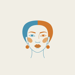 Stylized Flat Color Portraits Modern Minimalist Profiles for Branding and Design.
