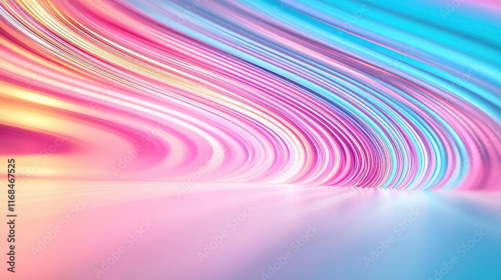 Poster Rainbow abstract background concept. Vibrant abstract background with flowing lines in pink and blue tones creating visual harmony.