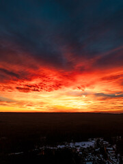 Amazing sunset by drone