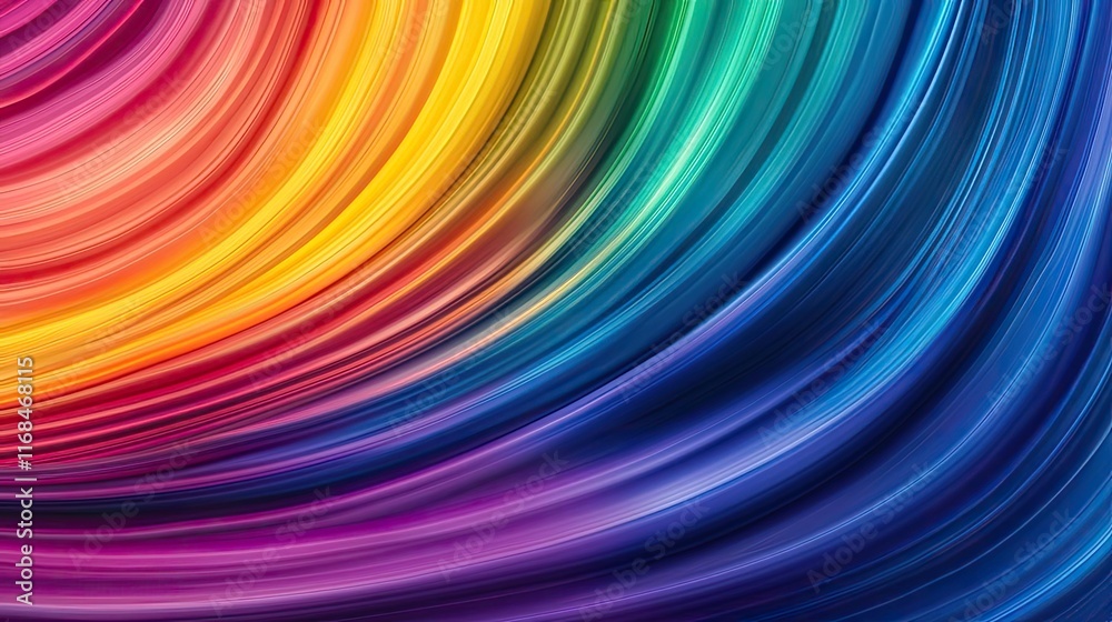 Poster rainbow abstract background concept. vibrant rainbow wave pattern with flowing colors for creative p