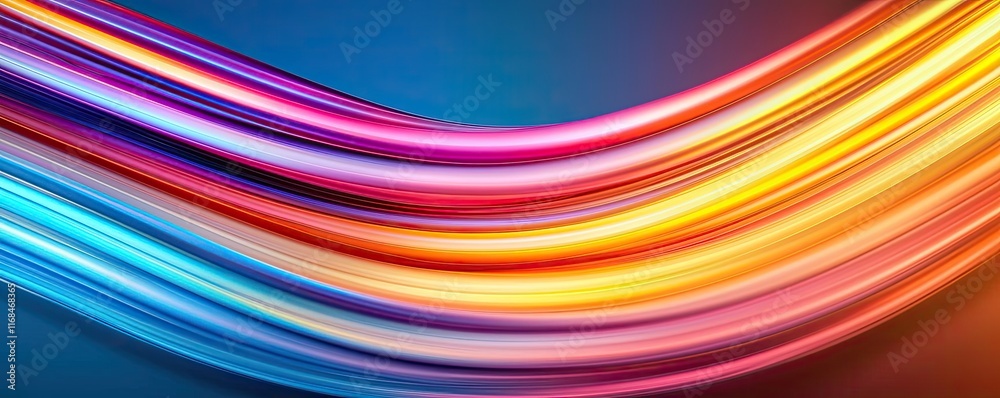 Poster Rainbow abstract background concept. Vibrant abstract lines in a blend of colors creating a dynamic and modern visual effect.