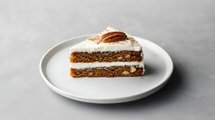 Modern Minimalist Spiced Pumpkin Cake Slice on Elegant Plate