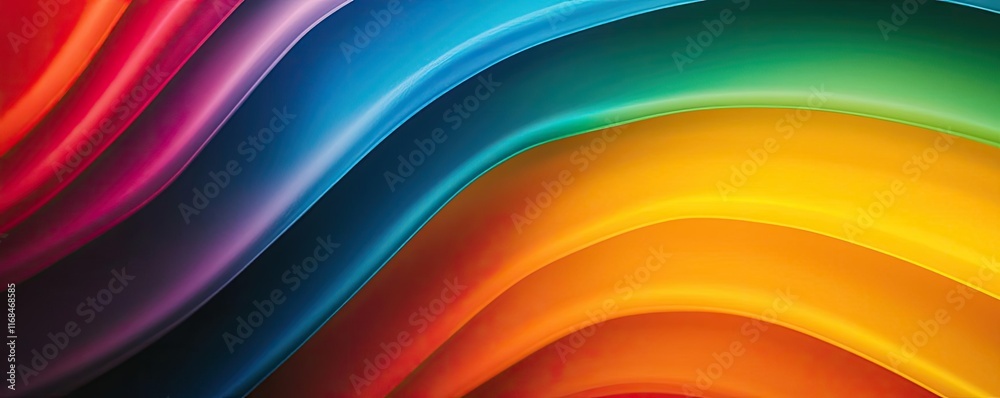 Poster Rainbow abstract background concept. Vibrant wave patterns in various colors creating a stunning abstract background.