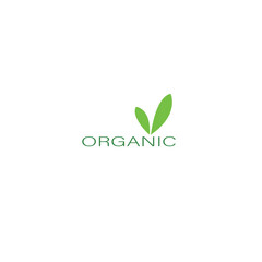 Green organic leaf logo design