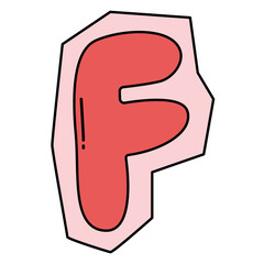 f alphabet element transparent background