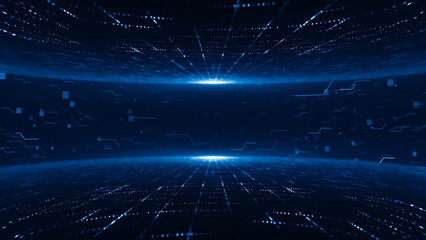 Technology tunnel digital business corporate abstract particles hex presentation broadcast background