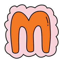 m letter element transparent background