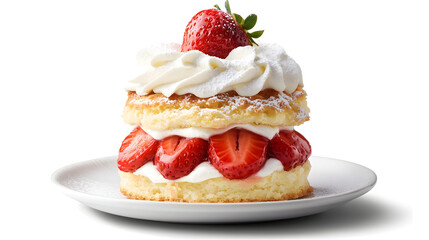 Delicious Strawberry Shortcake with Whipped Cream and Fresh Berries