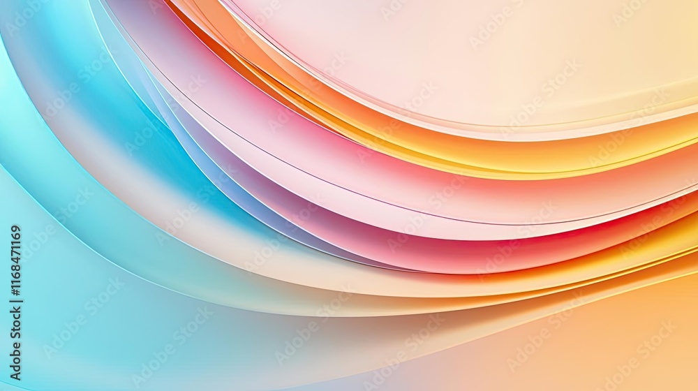 Poster Rainbow abstract background concept. Abstract colorful waves create a serene and modern background imagery for design projects.