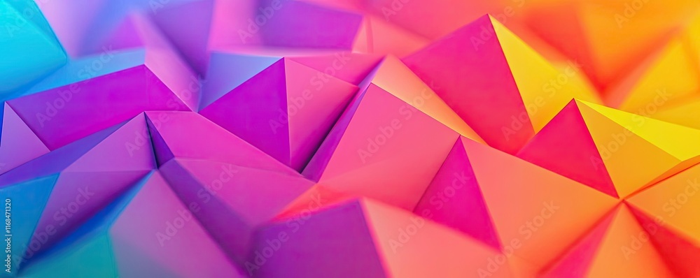 Poster Rainbow abstract background concept. Abstract colorful geometric background with vibrant triangular shapes and gradients.