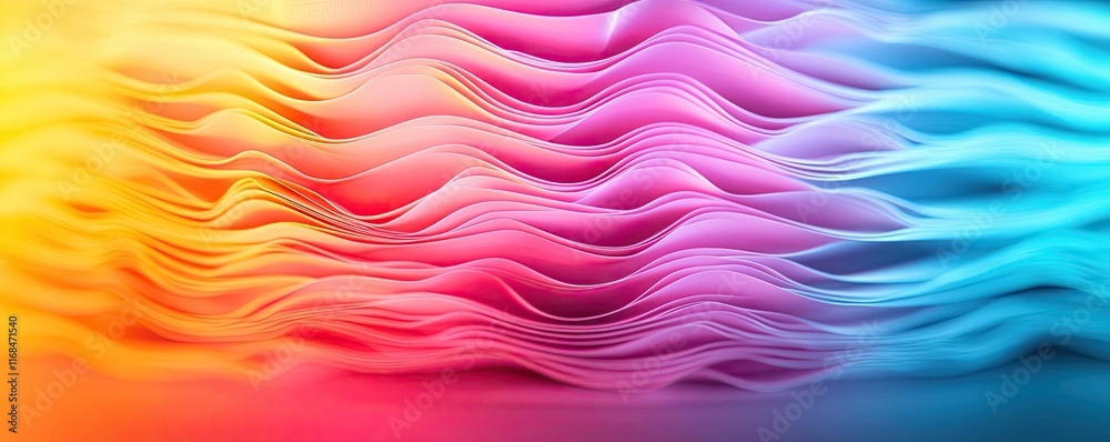 Poster ink abstract background idea. vibrant abstract waves in pink, orange, and blue create a fluid, dynam