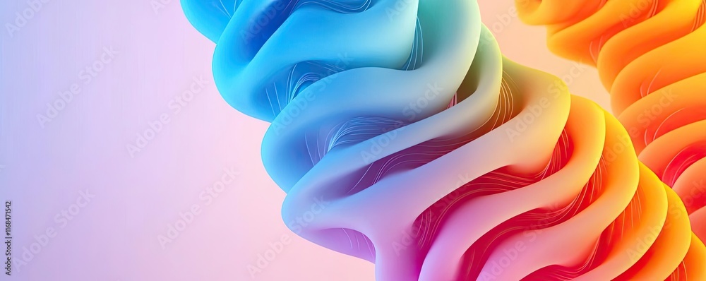 Poster ink abstract background idea. a vibrant abstract design showcasing smooth, flowing curves in bright 