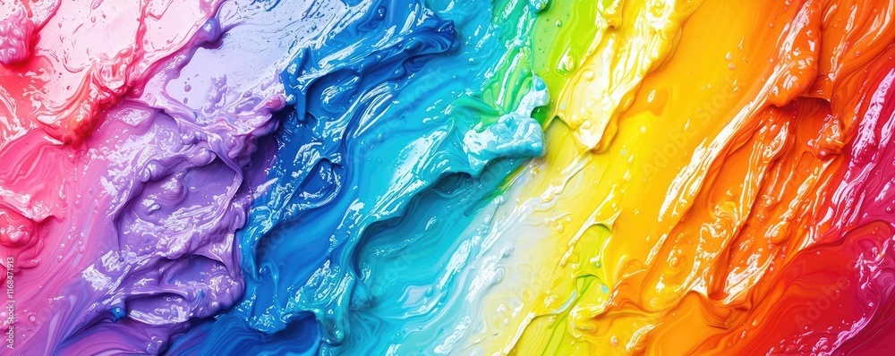 Aufkleber Rainbow abstract background concept. Vibrant rainbow paint texture highlighting a spectrum of color and creativity.