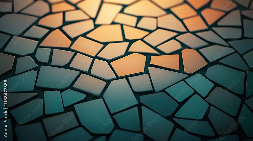 Poster Mosaic abstract background concept. Abstract mosaic design with vibrant colors and fragmented patterns for creative projects.