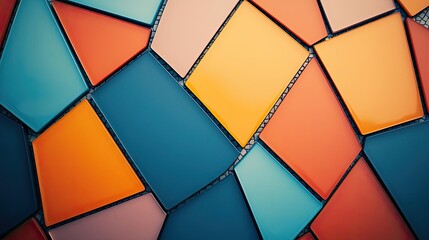 Fototapeta premium Mosaic abstract background concept. Colorful abstract shapes create a vibrant mosaic design for creative uses.