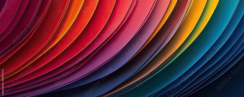 Poster Rainbow abstract background concept. Vibrant layers of colorful paper create a stunning visual effect and artistic composition.