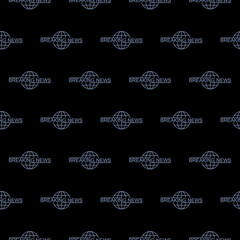 Breaking news icon seamless pattern isolated on black background