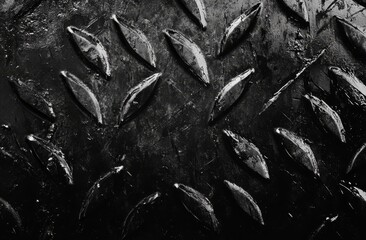 Dark metal diamond plate texture.