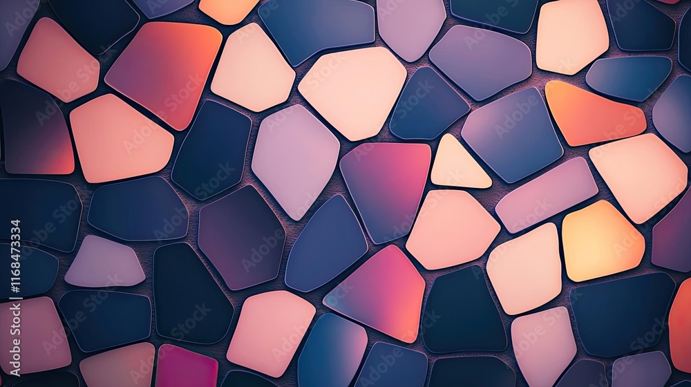 Poster Mosaic abstract background concept. Abstract mosaic pattern with vibrant colors and unique shapes for creative projects.