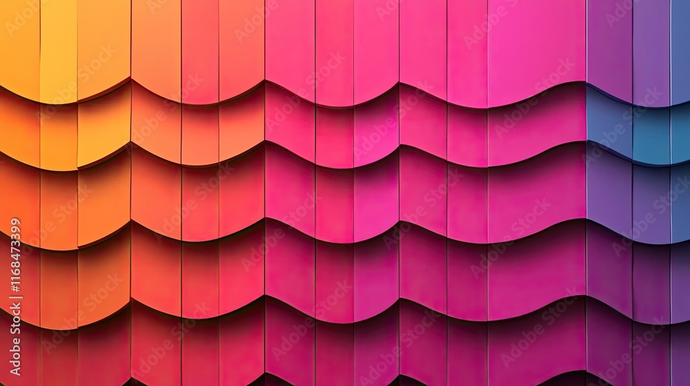 Poster Mosaic abstract background concept. Vibrant waves of color create a dynamic backdrop perfect for modern designs.