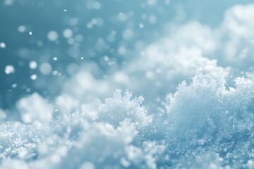 Obraz premium Blurred background of blue and pink gradient, snow on the ground