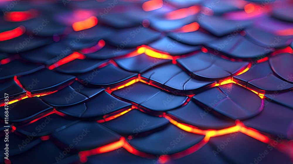 Poster mosaic abstract background concept. vibrant scales with glowing patterns showcasing an abstract, col