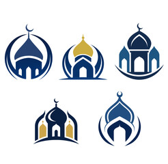 set of Mosque Logo Vector