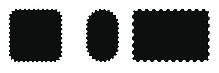 Blank Postage Stamps frames set - stock vector.