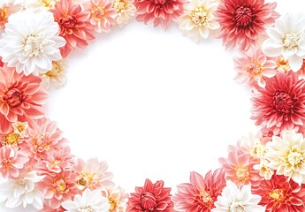 Obraz premium Colorful flower frame border on a white spring summer background