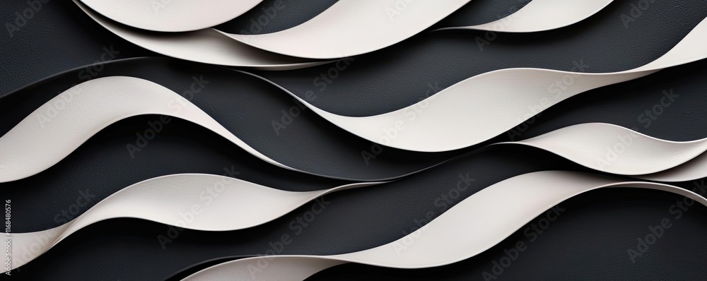 Poster Ink abstract background idea. Abstract waves in black and white create a modern, dynamic visual texture.