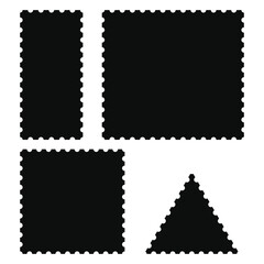 Blank postage stamp. Clean postage stamp template. Postage stamp border. Mockup postage stamp. Vector illustration