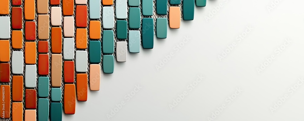 Poster mosaic abstract background concept. colorful geometric tiles arranged creatively on a modern backgro