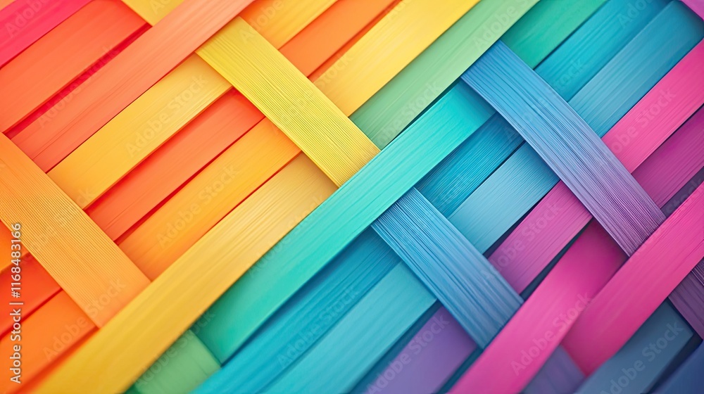 Poster rainbow abstract background concept. colorful woven pattern showcasing vibrant hues and textures in 