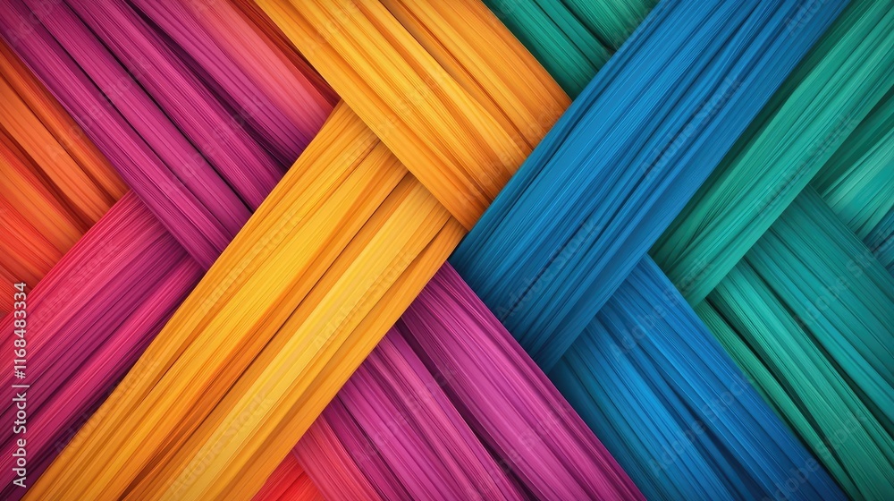Poster Rainbow abstract background concept. Colorful woven textures create a vibrant and dynamic visual effect for design.