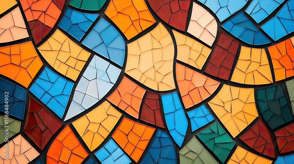 Poster mosaic abstract background concept. colorful mosaic texture featuring vibrant shapes and an artistic