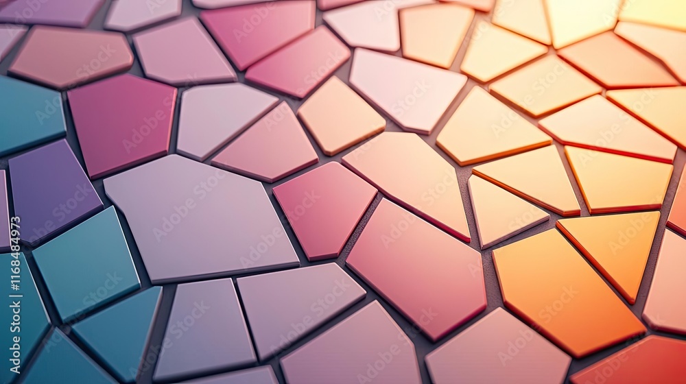 Poster mosaic abstract background concept. colorful mosaic tiles with a creative pattern illuminated by war