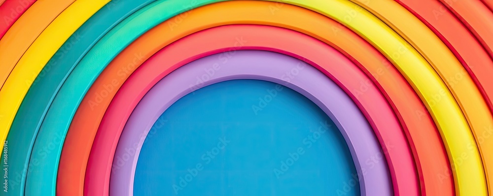 Poster Rainbow abstract background concept. Vibrant rainbow colors create a cheerful and uplifting visual effect.
